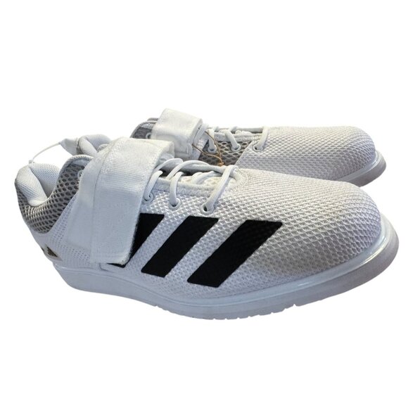 Adidas Powerlift Weightlifting Shoes White/Black Mesh Size‎ 9.5